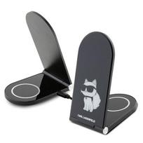 Indukcyjna Składana Ładowarka 2W1 Karl Lagerfeld Choupette Magsafe 15W, Czarne