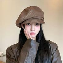 Versatile Denim Beret Spring Autumn Painter Hat Vintage Octagonal Hats  Travel kava