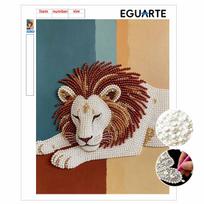 DIY Pearl Art Painting Majestic Lion Handmade Craft Modern Wall Decor Leisure Relax Activity Nice Gift for Novice Art Practitioners Home 30x40