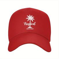 Tropical Palm Tree Baseball Cap Unisex Adjustable Sun  Coast Outdoor Casual Polyester Hat One Size