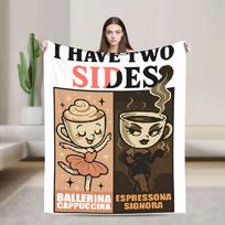 Ballerina Cappuccina Coffee Meme Blanket Italian Brainrot Flannel Novelty Warm Throw Blankets for Chair Covering Sofa Decoration 200x150cm 80x60in