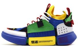 Li Ning Way Of Wade Cushioning Slip Resistant Mid top Vintage Basketball Shoes Women's Blue Green Yellow AGWN024-1 37