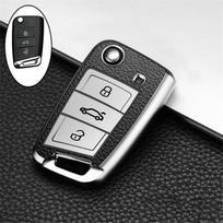 Skirta Volkswagen VW Polo Golf7 MK7 Tiguan, skirta Skoda Octavia Kodiaq Karoq, skirta Seat Ateca automobilio raktų dėklo dangtelio maišelio raktų pakabuko apsaugai sidabras