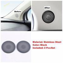 Car Dashboard Pillar A C Stereo Tweeter Speaker Air Outlet AC Vent Decoration Frame Cover Trim For Kia Carnival KA4  - 2025 Black A
