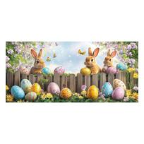 Happy Easter Garage Door Decorations Funny Rabbit Easter Egg Door Cover Garage Door Banner For Outdoor Pole Holder Wall Mounted