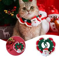 Pet Christmas Hand Hook Cute Cat Knit Bib M Size For 10 Catty Cats Dog Tie Out 10 Ft Large Dog (Watermelon Red,One Size) arbūzo raudonos spalvos