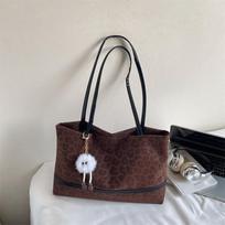 Retro Leopard Print Tote Bag Fashi Popular New Versatile Shoulder Handbag Europe America Hot-sell Large-capacity Commuter Bags 35x10x22cm kava