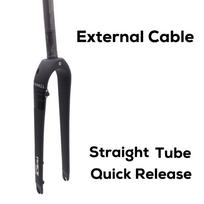 RACE T1000 Full Carbon Gravel Front Fork,External Cable,Straight/Tapered Tube,Max Tire 700C x 45C,Thru Axle 12x100mm Or QR,Disc straight QR
