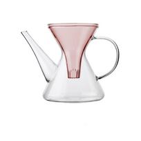 Glass Teapot with Infuser, Heat Resistent Borosilicate Glass, Tea Pot with Infuser for Loose Tea 300ML rožinė