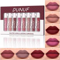 8pcs Matte Velvet Lipstick Set with Nude Lip Gloss Moisturizing Waterproof Liquid Lipstick for Women Long Lasting Lip Tint