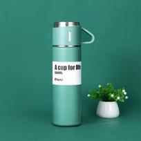 Personalized Laser UV Iamge Text Thermos Bottle 500ml/17oz with Lifting Ear Insulation Stainless Steel Elastic Lid Water Bottle 500ml žalia