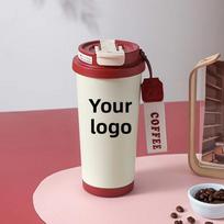 Custom Logo Double-Handle Lily Of Valley Coffee Cup Insulated Cup With Straw 316 Custom Stainless Steel Car Cup 530ml
