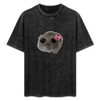 Sad Hamster Meme TShirt Vintage T Shirts Korean Fashion Aesthetic Clothes Sweat Men T Shirt S