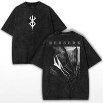 Japanese Anime Berserk Cool Graphic Tshirt Vintage Washed Oversized T Shirt Men Women Clothing Cotton Short Sleeve Tees Tops S