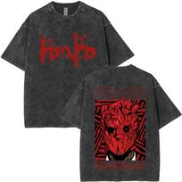 Anime Dorohedoro Kaiman Washed TShirt Mens Women Clothing Hip Hop Gothic Yk TShirt Oversized Short Sleeve Cotton Tees Tops M