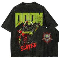 DOOM Washed Tshirt Retro FashionYear Round Clothing Personality Clothes Plus Size Unisex New Model Couples High Quality Classic S