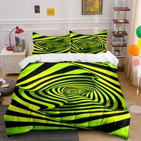 Green and black spirals. Bedding sets Duvet cover sets Duvet covers Pillowcases(1 * Duvet Cover 2 * Pillowcases without duvet insert) 135x200cm
