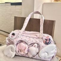 JK Style Large Capacity Crossbody Bag Women Pure Color Casual Versatile Single Shoulder Youth Handbag rožinė