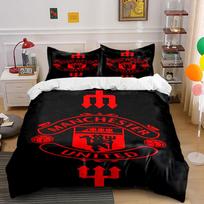 Red Manchester United logo. Bedding sets Duvet cover sets Duvet covers Pillowcases(1 * Duvet Cover 2 * Pillowcases without duvet insert) 135x200cm