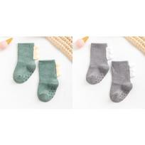 2Pairs Lovely Cute Cartoon Dinosaur Kids Baby Socks Girl Boy Non-slip Floor Socks Animal Infant Soft Cotton Thick Warm Leg Socks 0-1 Years (10-12cm)