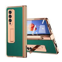 Padengtas smūgiams atsparus grūdintas stiklas odinis dėklas Samsung Galaxy Z Fold 4 5g Fold4 Fold 3 2 Fold3 Fold2 S Pen laikiklis Funda for Samsung Z Fold 2 žalia