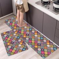 Geometrinis Mandala spausdinimas Virtuvės grindų kilimėlis svetainės dekoravimui Kilimas Namų įėjimas Kilimėlis Balkonas Durys Neslystantis kilimėlis 1pc 40x120cm black