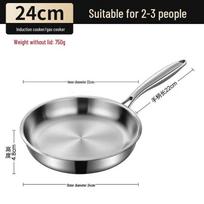 ZISIZ Tri-Ply Stainless Steel Non-Stick Frying Pan