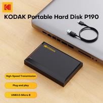KODAK P190 Portable External Hard Drive HDD 500GB 1TB 2TB USB 3.0 Mechanical Mobile Disk for PC Laptop Gaming Storage 500GB