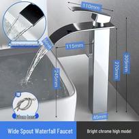Silver High Arc Single Cold Plastic Basin Faucet