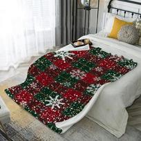 Christmas Snowflake Blanket Microfiber Flannel Cover Blanket Bedroom Living Room Sofa Soft And Comfortable Home Decoration 100cmx150cm