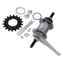 Reversing Ride Backwards Brake Fixed Gear Bike Rear Hub Aluminum Alloy Bicycle Bike Coaster Brake Rear Hub Silver 36hole