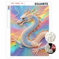 Handmade Exquisite Chinese Dragon Pearl DIY Painting Creative Interior Wall Art Fine Gift For Household Home Space Beautification Unique Decor 30x40cm