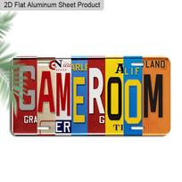 2D Flat Retro Game Room Aluminum Sign, Game Room Aluminum Wall Hanging, 12''x6'', Novel Street Sign, Multifunctional Wall Hanging Decoration 30*15cm