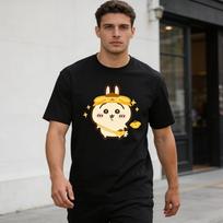 Chiikawa Cosplay Sanrio Hello Kitty Pudding Dog Cotton T-shirt ChiIKawa Collaboration Short-sleeved Couple Tops S įvairiaspalvis