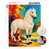 Shiny Pearl Elegant Horse DIY Painting Creative Bead Art Craft Household Wall Decoration Nice Present For Art Hobbyists Home Decor Wall Artwork 30x40