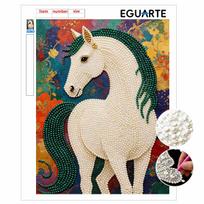 DIY Pearl Art Painting Majestic Horse Handmade Craft Modern Wall Decor Leisure Relax Activity Nice Gift for Novice Art Practitioners Home 30x40