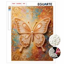Pearl DIY Art Painting Elegant Butterfly Handcrafted Picture Indoor Wall Ornament Relaxing Leisure Hobby Exquisite Home Decor Gift 30x40cm