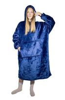 Tv Poncho With Hood Hoodie - Blanket Sweatshirt With Fur, Warm, Long Sleeves, Large Pocket