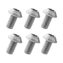 MUQZI 6PCS Titanium Screw M5 x 10mm Bike Disc Brake Rotor Bolts MTB Bicycle Ultralight Titanium Alloy T25 Torx Rotor Bolts 6PCS Silver