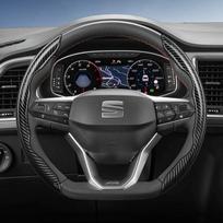 Suitable for Seat Carbon Fiber Texture Steering Wheel Cover with Segmented Quick-Release Design, Durable, for Models Such as Ibiza