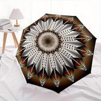1pc mandala pattern Themed Umbrella, 8 Rib Frame,Automatic Opening 3 Fold Umbrella, Lightweight and Durable Couple Umbrella-216