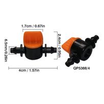 20 Pcs Pipe Through Valve Irrigation Double Barb Valve Drip Irrigation Capillary Mini Switch Valve Connect 4/7 capillary tubes