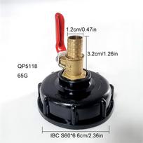 IBC S60*6 Rainwater Bucket Water Tank Adapter Internal Thread 1/2'' Copper Valve External Thread 1/2'' Water pipe joint valve (as the picture,1/2'')