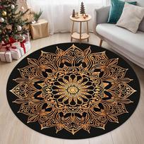 Spalvingas 3D mandalos paslaptingas čakrų raštas, apvalus kilimas, meditacijai ir jogai, neslystantis, skalbiamas mašinoje, miegamajam ir svetainei Diameter 80cm