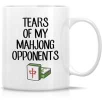 Retreez Funny Mahjong Mug Gift Tears Of My Mahjong Opponents Chinese Mah-Jongg 11oz Ceramic Coffee Mugs- Humor Sarcastic Motivat 320ml