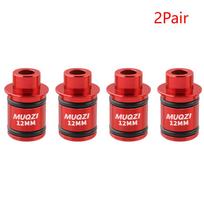 1-5Pair Aluminum Alloy Bike Hub Thru Axle Adapter Quick Release Stable Bike Hub Converter Bike Thru Axle Quick Release Adapter raudona