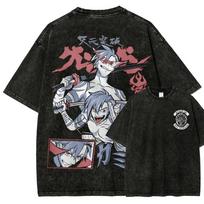 Hot Blooded Scifi Mecha Anime Tengen Toppa GurrenLagann Peripherals Print Tee Oversized Men Women Retro Washed Cotton Tshirts S