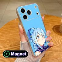 Konosuba Aqua Clear TPU Magsafe Mobile Phone Case for iPhone 17 16 15 14 13 12 11 Air Pro Max Plus Mini Colorful Cover iPhone 11 Pro Max