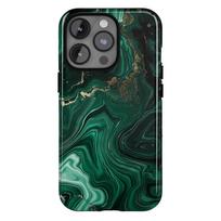 Green Marble Phone Case for iPhone 17 16e 16 15 14 13 12 11 X XS XR XSMAX 7 8 Air Pro Max Plus Luxury Double-layer Back Cover iPhone 11