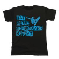 Eat Sleep Snowboard T-Shirt Mens Womens Tees Top Mens  Gift Christmas Snowboarding Board L